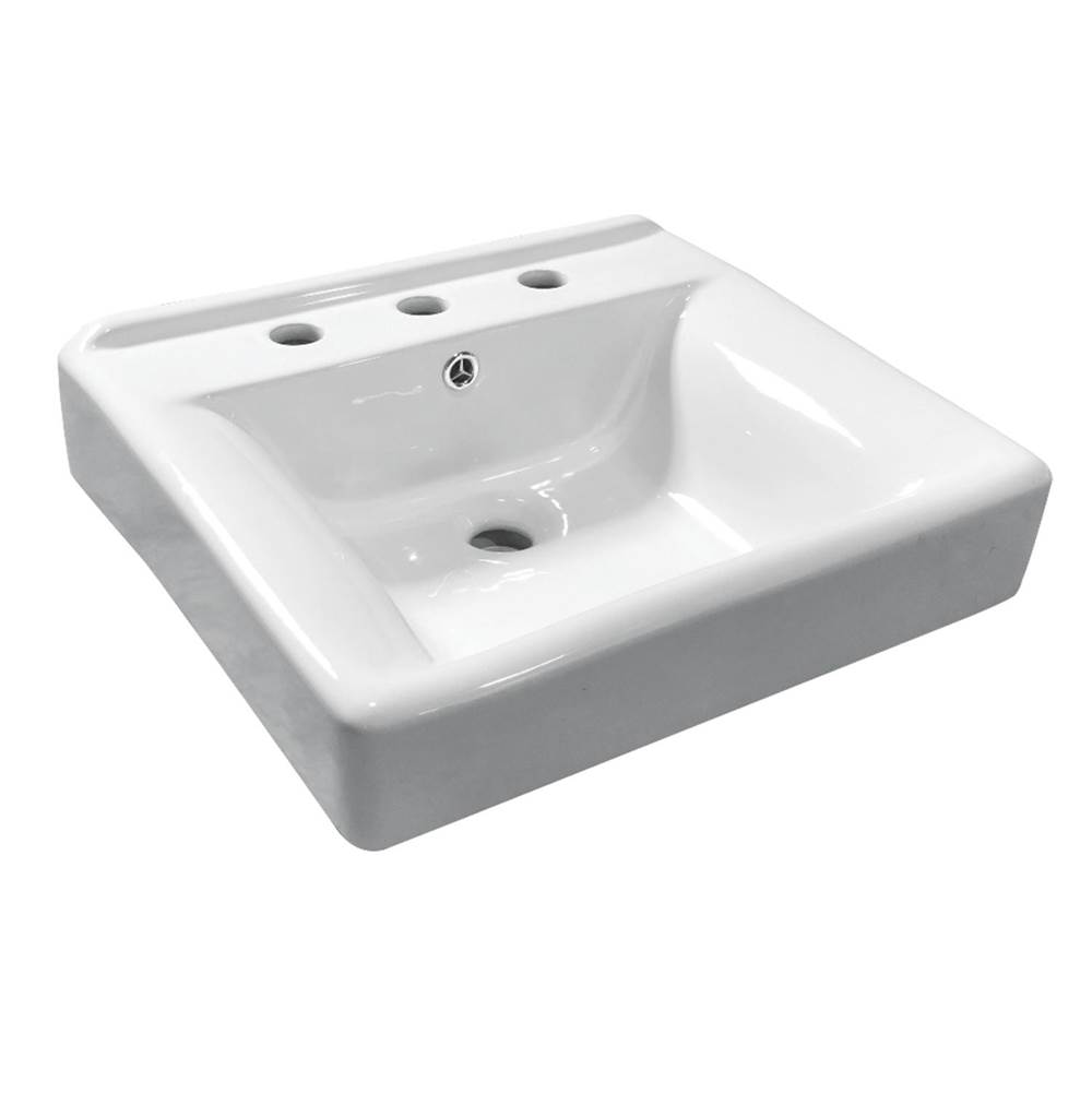 Kingston Brass Fauceture Concord 20'' Console Sink Basin (8-Inch, 3-Hole), White