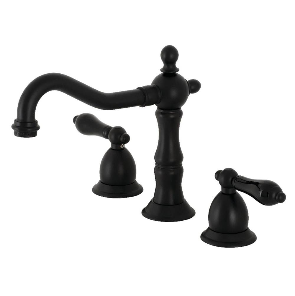 Kingston Brass Duchess Widespread Bathroom Faucet with Brass Pop-Up, Matte Black