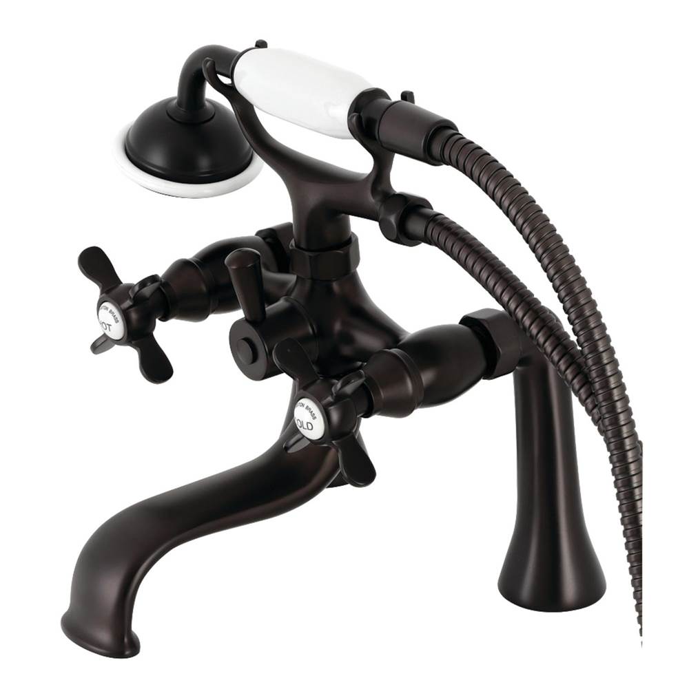 Kingston Brass Essex Deck Mount Clawfoot Tub Faucet with Hand Shower, Oil Rubbed Bronze