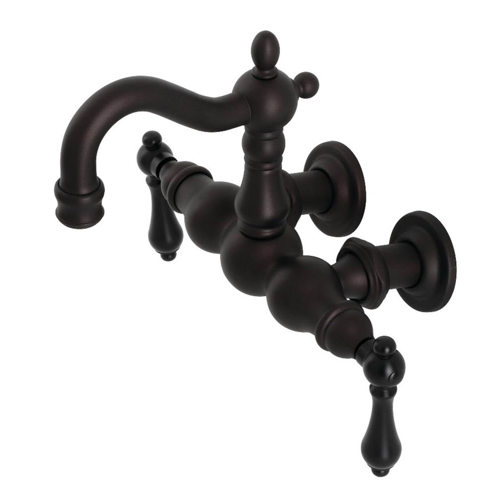 Kingston Brass Heritage 3-3/8'' Tub Wall Mount Clawfoot Tub Faucet, Oil Rubbed Bronze