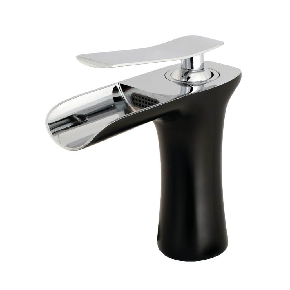 Kingston Brass Fauceture Executive Single-Handle Bathroom Faucet, Matte Black/Chrome