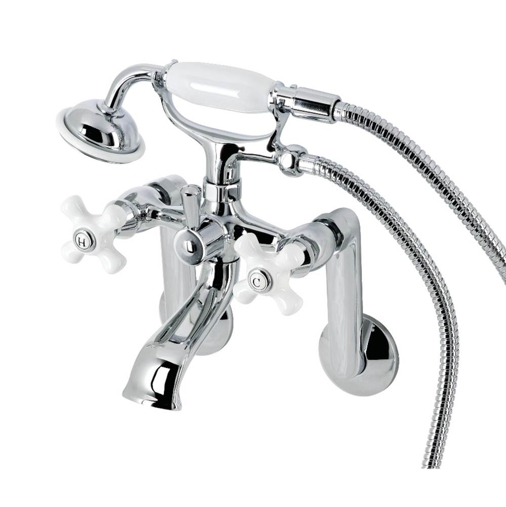 Kingston Brass Kingston Brass KS269PXC Kingston Tub Wall Mount Clawfoot Tub Faucet with Hand Shower, Polished Chrome