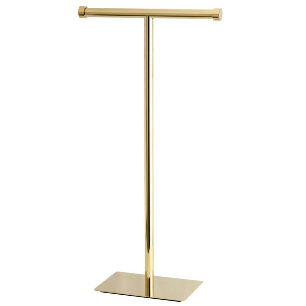 Kingston Brass Claremont Freestanding Toilet Paper Stand, Polished Brass