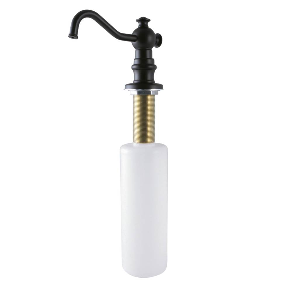 Kingston Brass Curved Nozzle Metal Soap/Lotion Dispenser, Matte Black