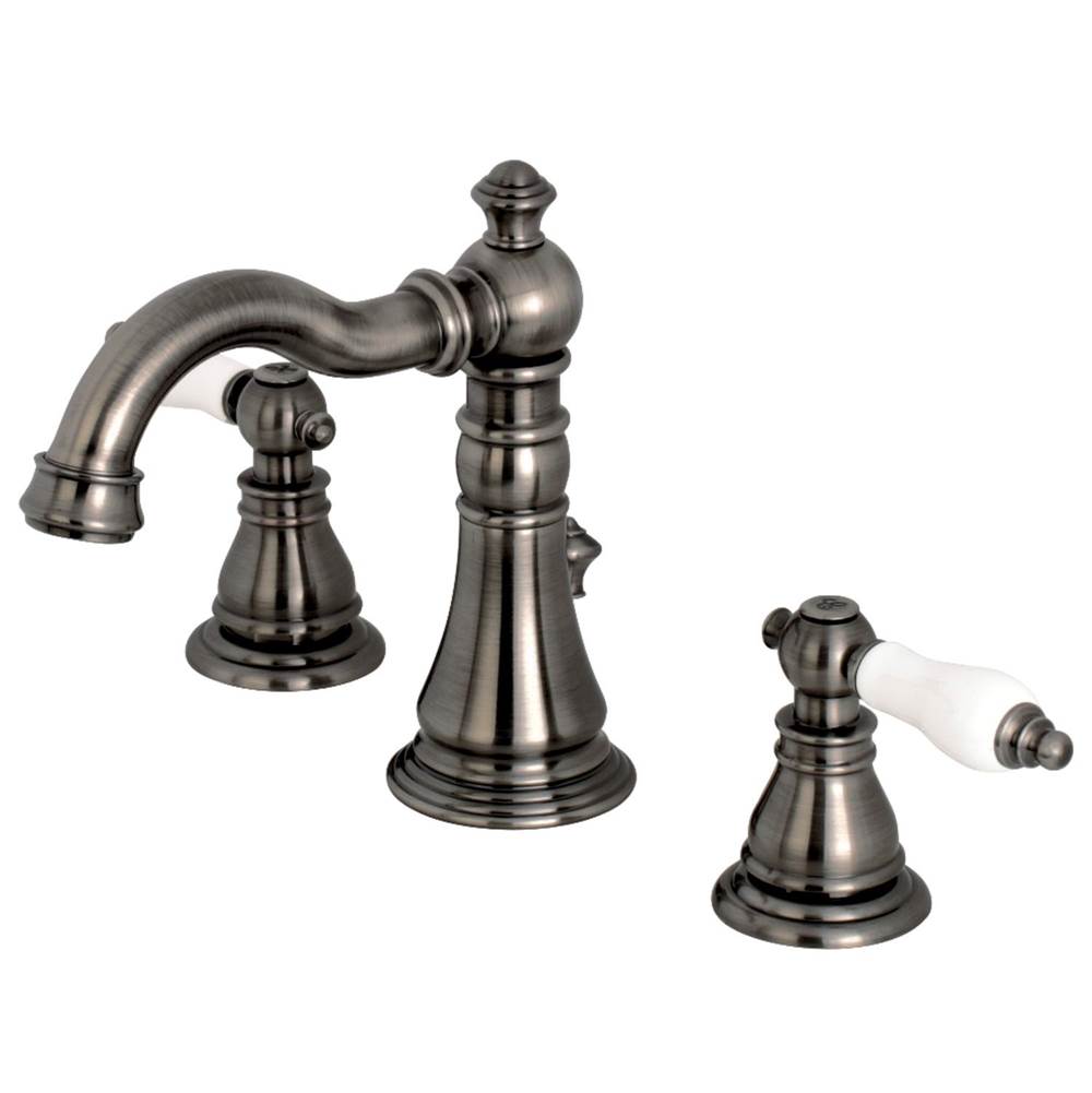Kingston Brass Fauceture American Patriot Widespread Bathroom Faucet, Black Stainless