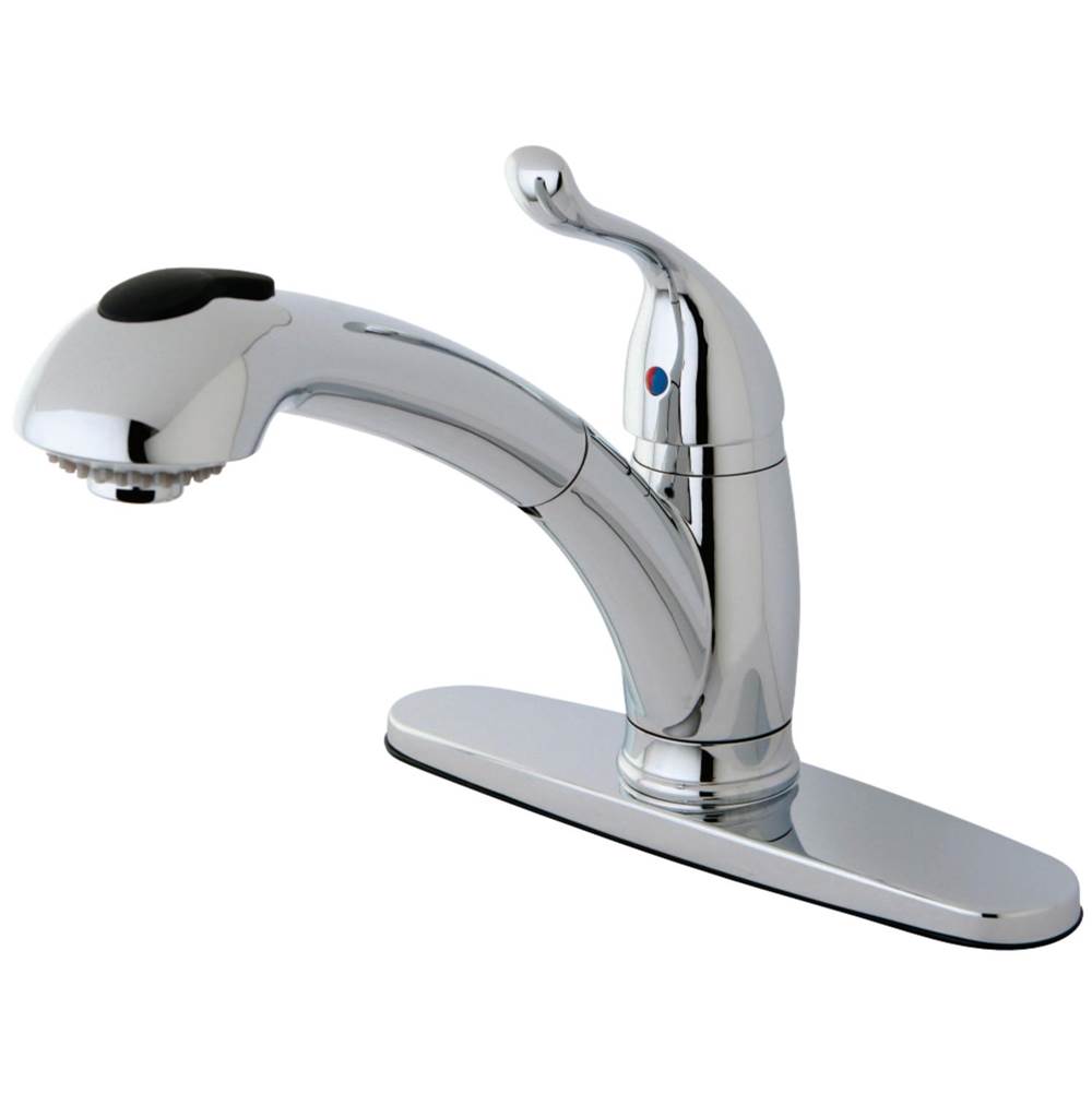 Kingston Brass Yosemite Single-Handle Pull-Out Kitchen Faucet, Polished Chrome