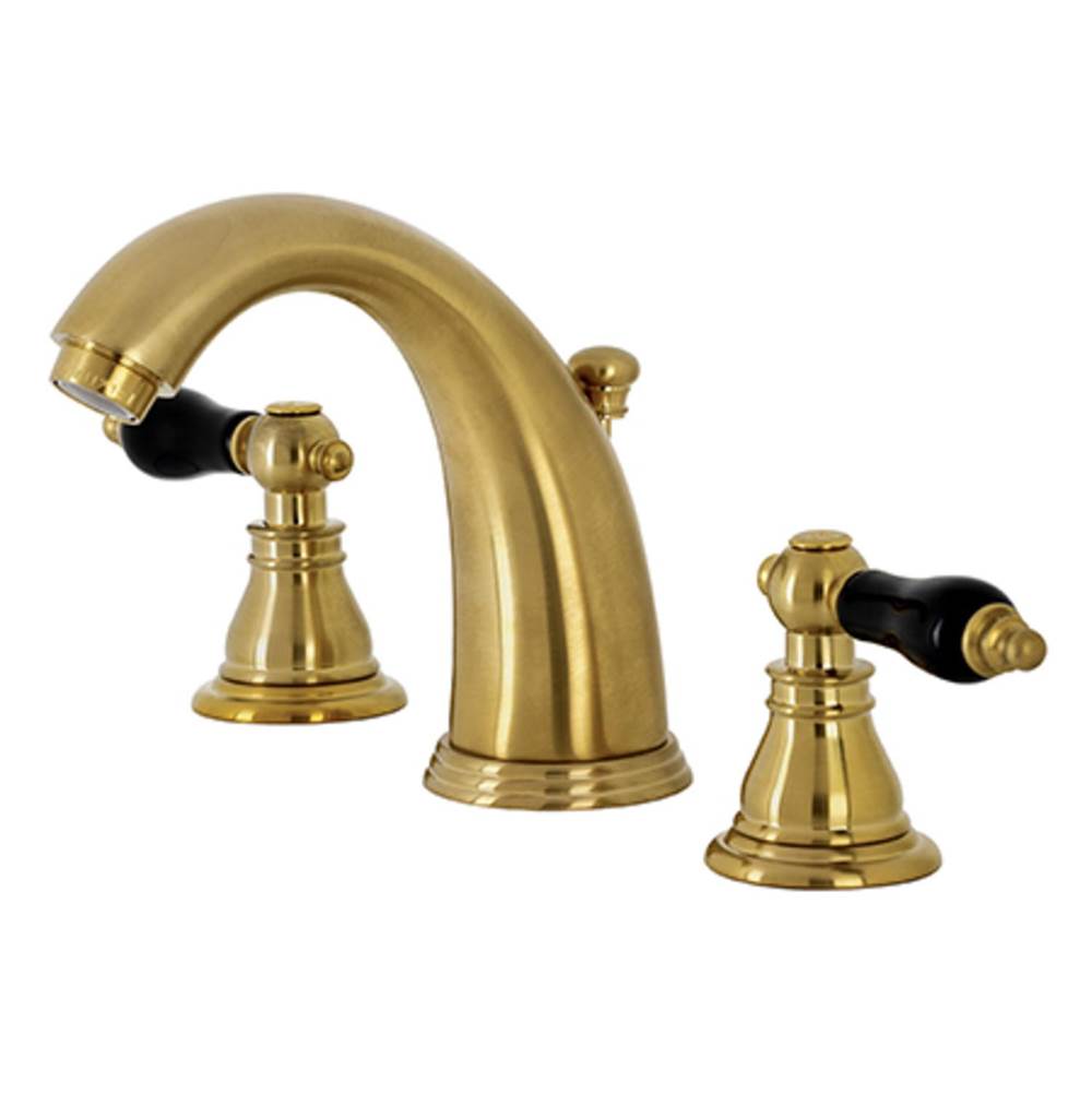 Kingston Brass Duchess Widespread Bathroom Faucet with Plastic Pop-Up, Brushed Brass