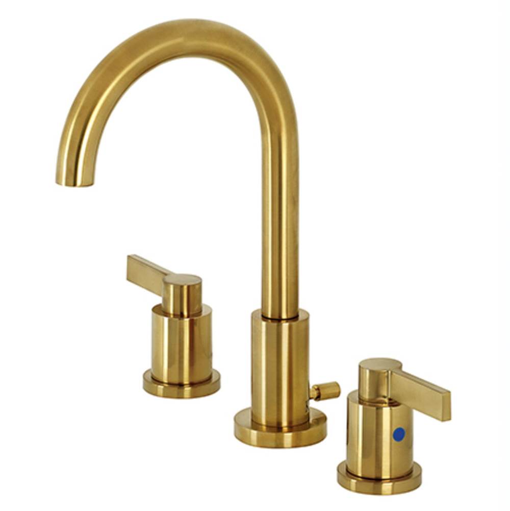 Kingston Brass Fauceture NuvoFusion Widespread Bathroom Faucet, Brushed Brass