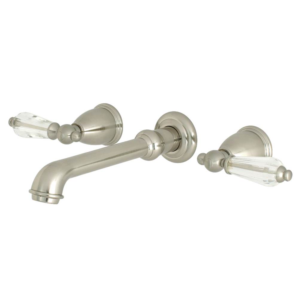 Kingston Brass Wilshire Two-Handle Wall Mount Bathroom Faucet, Brushed Nickel
