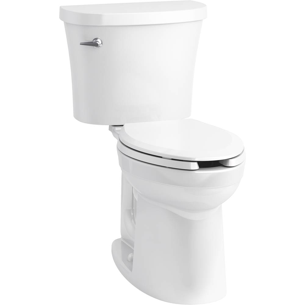 Kohler Kingston™ Comfort Height® Two-piece elongated 1.28 gpf chair height toilet with tank cover locks and antimicrobial finish
