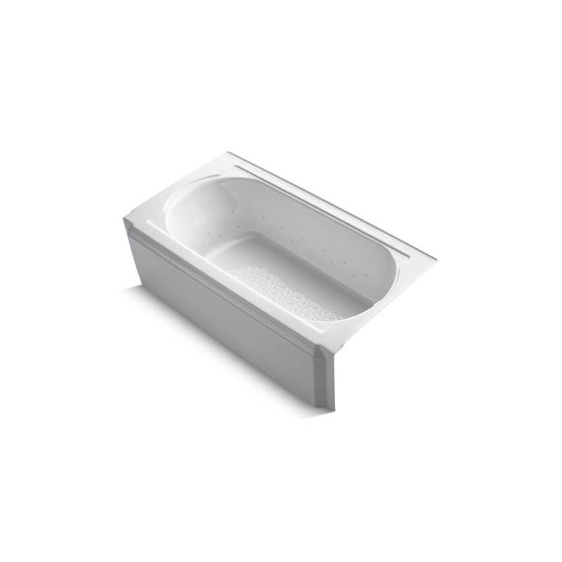 Kohler Memoirs® 60'' x 33-3/4'' alcove BubbleMassage™ air bath with White airjet color finish and right-hand drain
