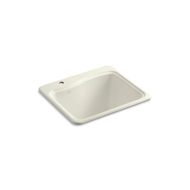 Kohler River Falls™ 25'' x 22'' x 14-15/16'' top-mount utility sink with single faucet hole on deck on left side