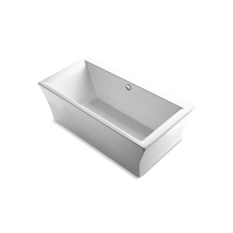 Kohler Stargaze® 72'' x 36'' freestanding bath with fluted shroud and center drain