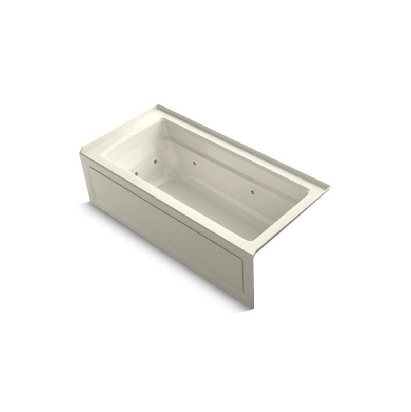 Kohler Archer® 66'' x 32'' integral apron whirlpool with integral flange and right-hand drain