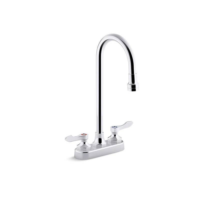 Kohler Triton® Bowe® 1.0 gpm centerset bathroom sink faucet with laminar flow, gooseneck spout and lever handles, drain not included