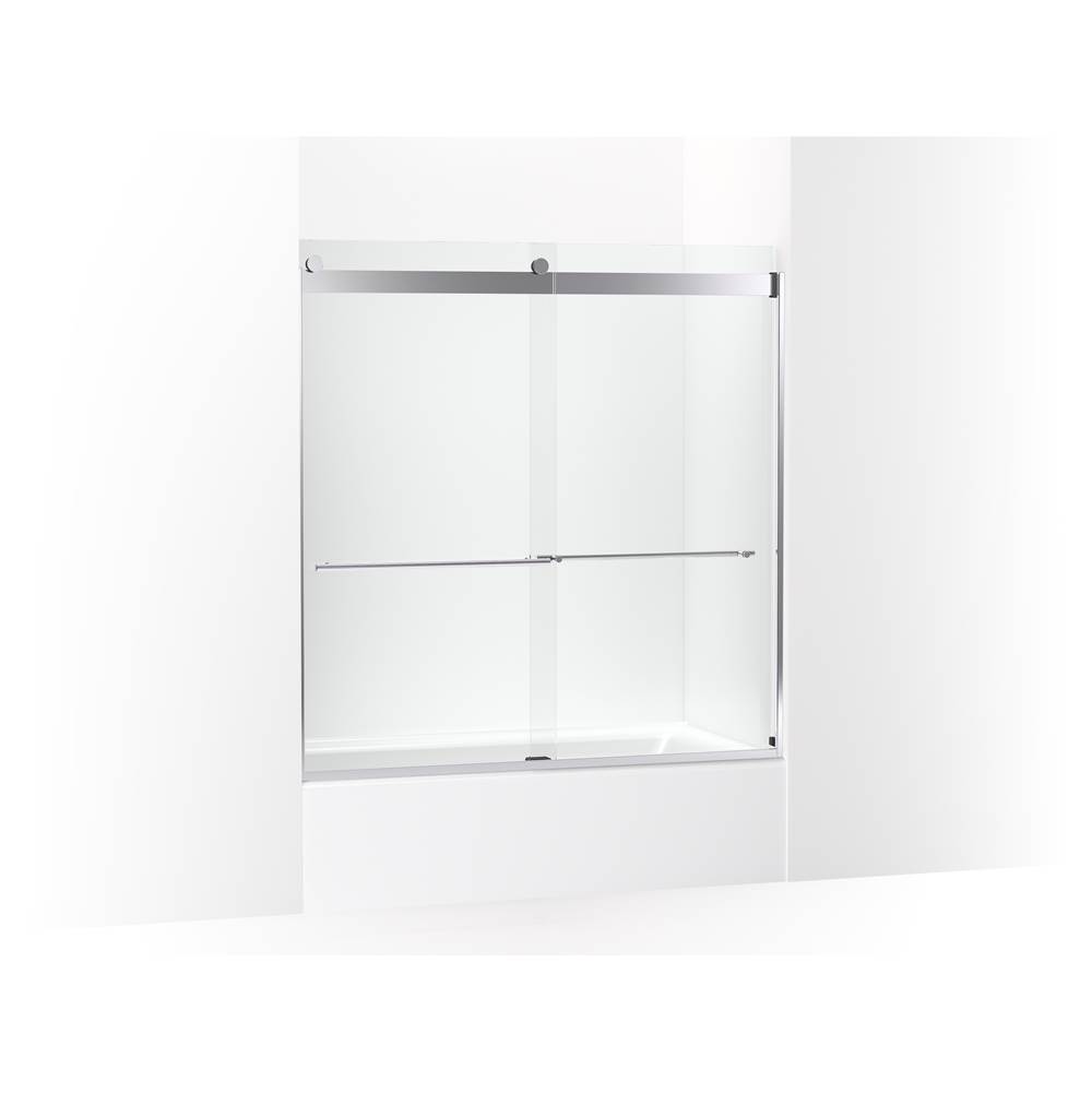 Kohler Levity Plus less Sliding Bath Door, 61-9/16 in. H X 56-5/8 - 59-5/8 in. W, With 3/8 in.-Thick Crystal Clear Glass