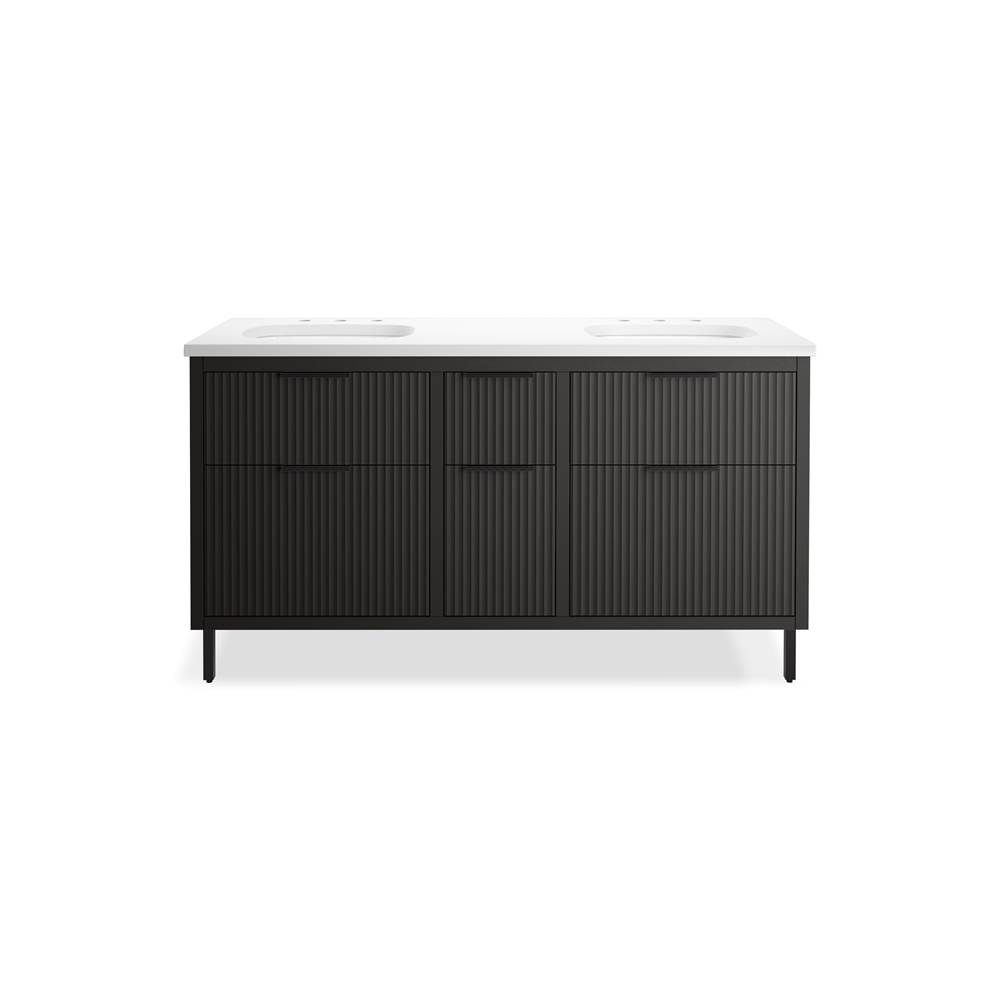 Kohler Spacity 60 in. Wall-Hung Bathroom Vanity Cabinet With Sinks And Quartz Top