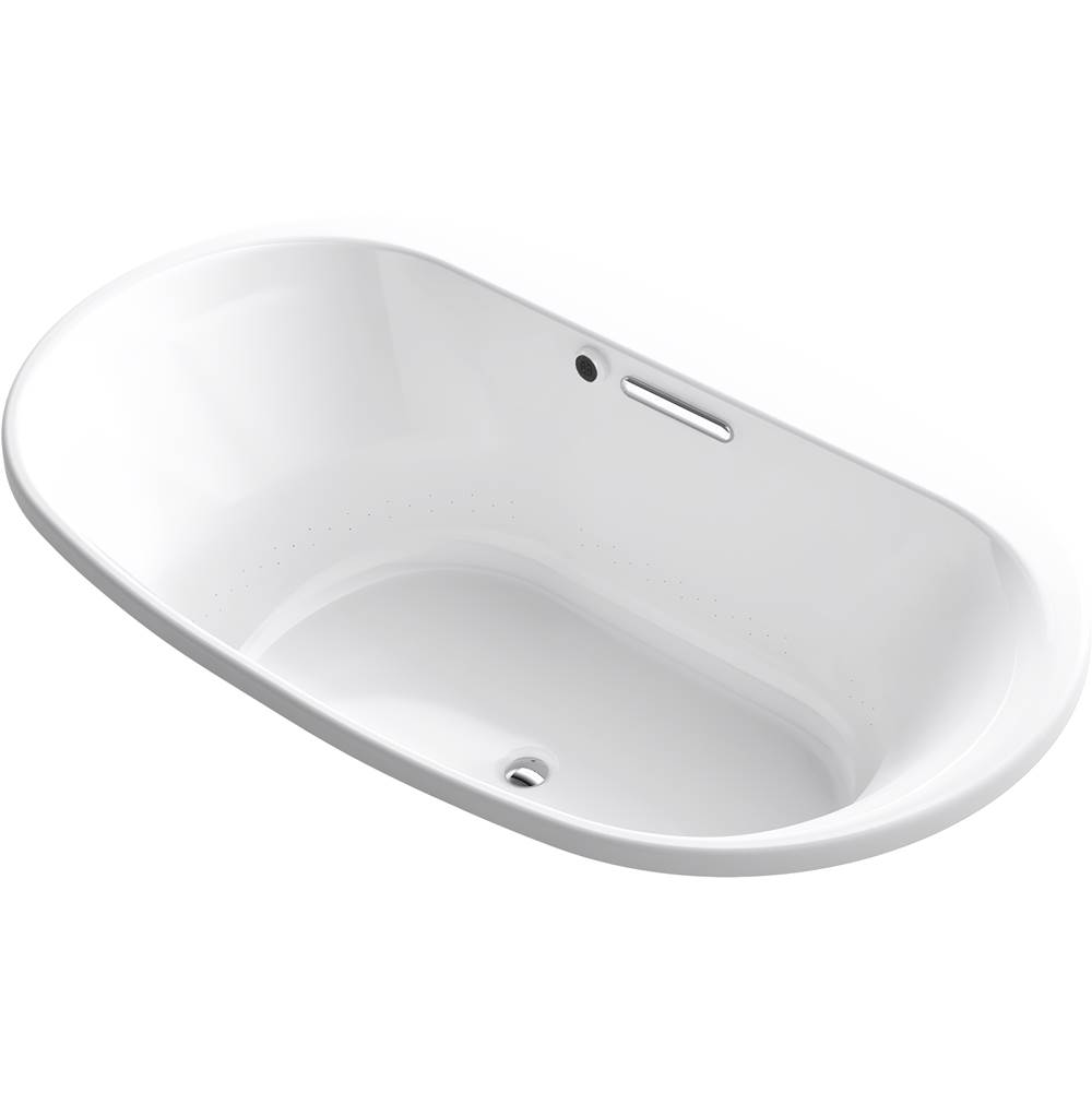 Kohler Underscore® Oval 71-1/2'' x 41-1/2'' Heated BubbleMassage™ air bath with center drain