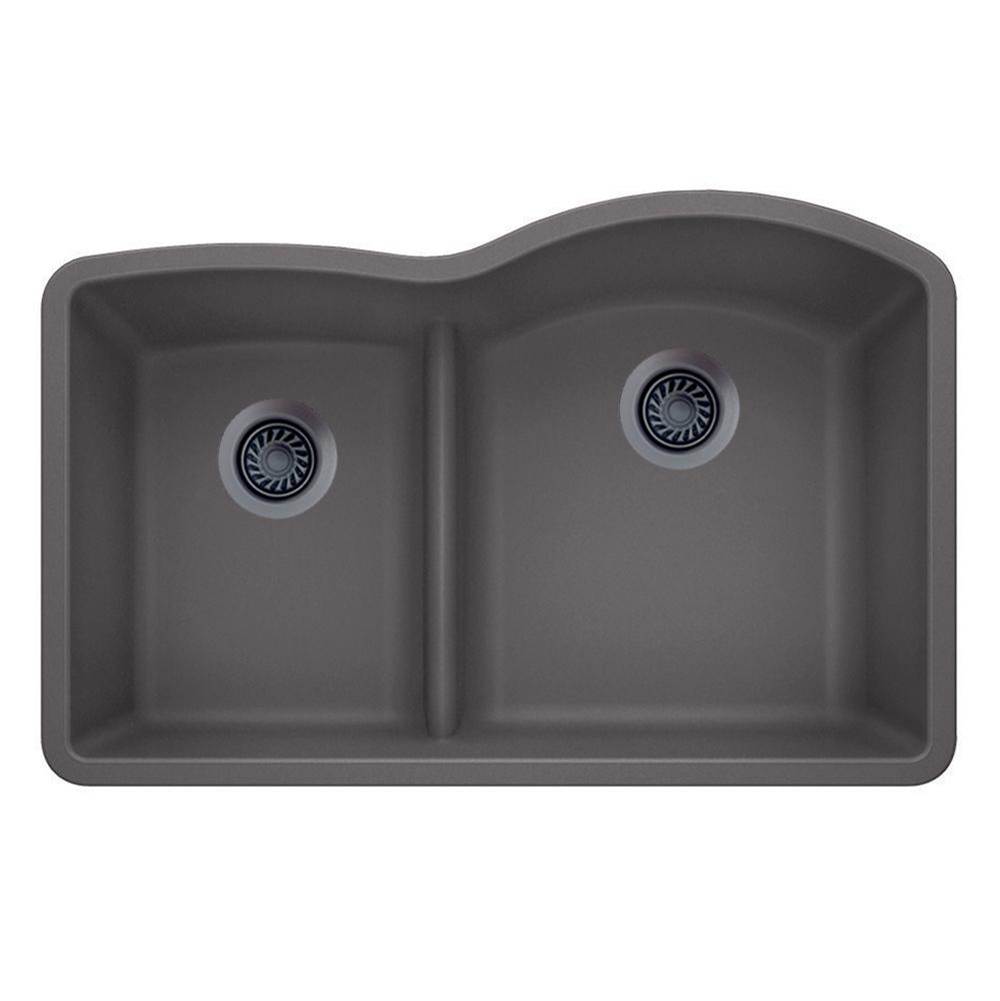 Luxart SILGRANIT® Double Bowl 40/60 Offset Low Divide Undermount Sink