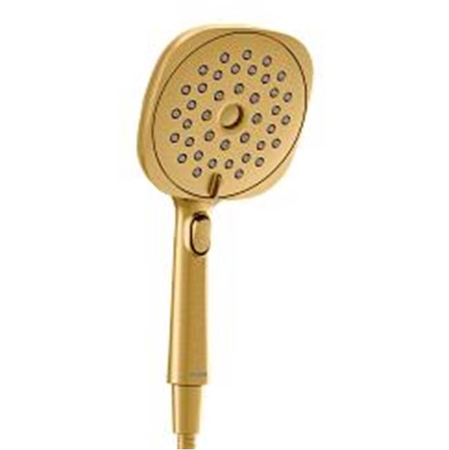 Moen Brushed gold eight-function 5'' diameter spray head handshower