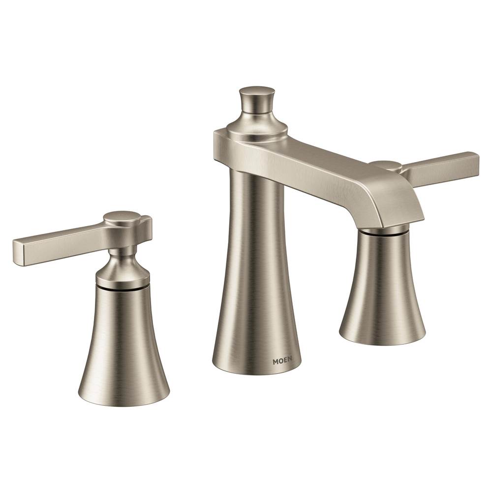 Moen Flara 8 in. Widespread 2-Handle High-Arc Bathroom Faucet Trim Kit in Brushed Nickel (Valve Sold Separately)