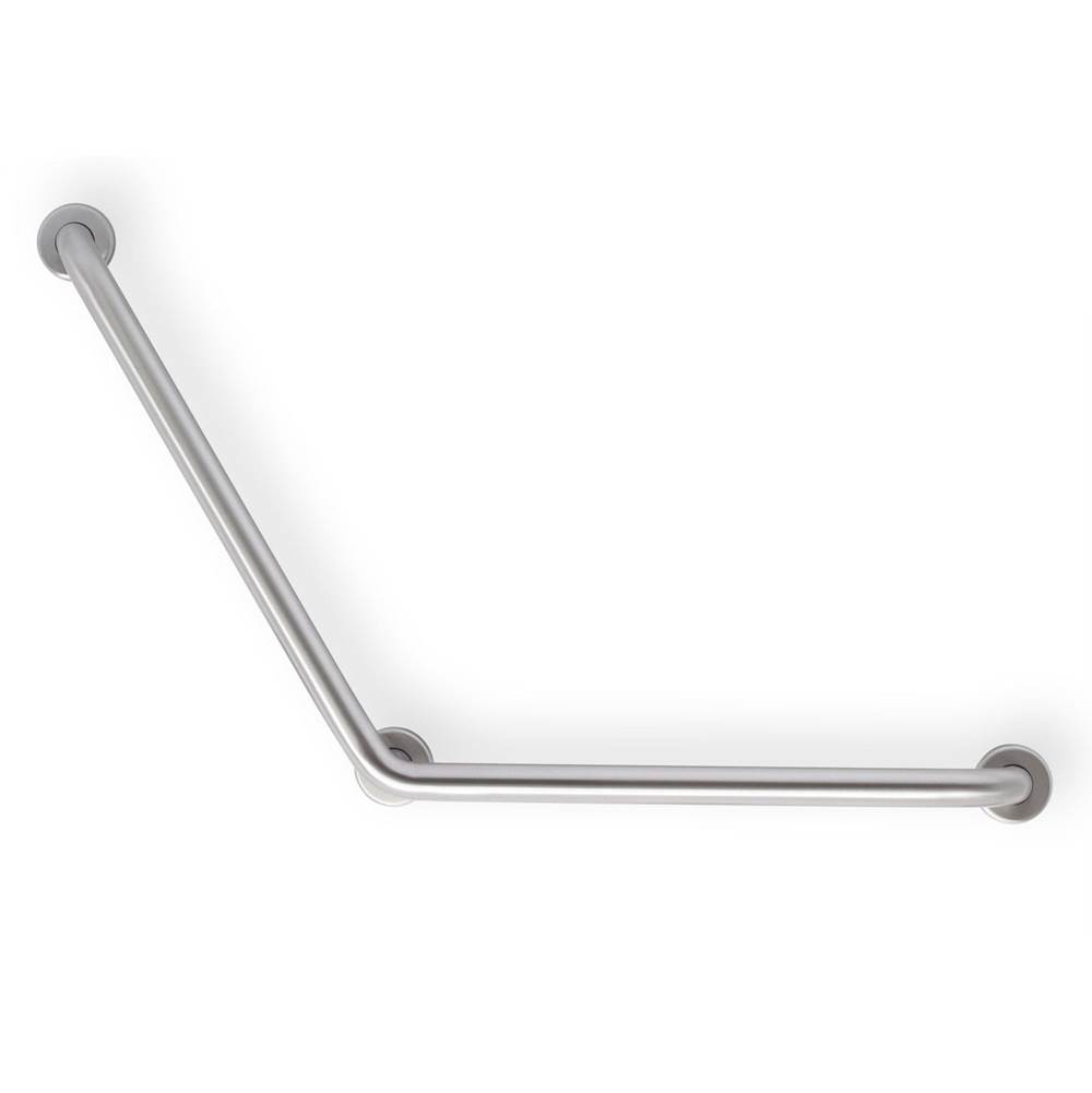 Mustee And Sons Grab Bar, 24''x24'' L, 1.5'', 120 deg Angle, Smooth, Stainless Steel