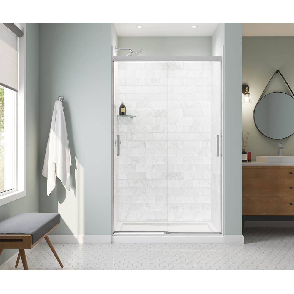 Maax Incognito 76 44-47 x 76 in. 8mm Sliding Shower Door for Alcove Installation with Clear glass in Chrome