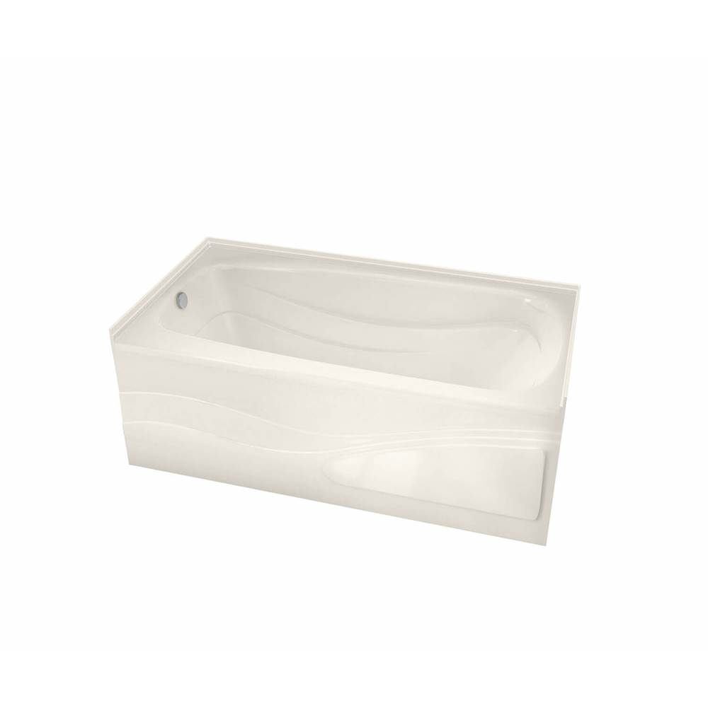 Maax Tenderness 6042 Acrylic Alcove Left-Hand Drain Combined Whirlpool & Aeroeffect Bathtub in Biscuit