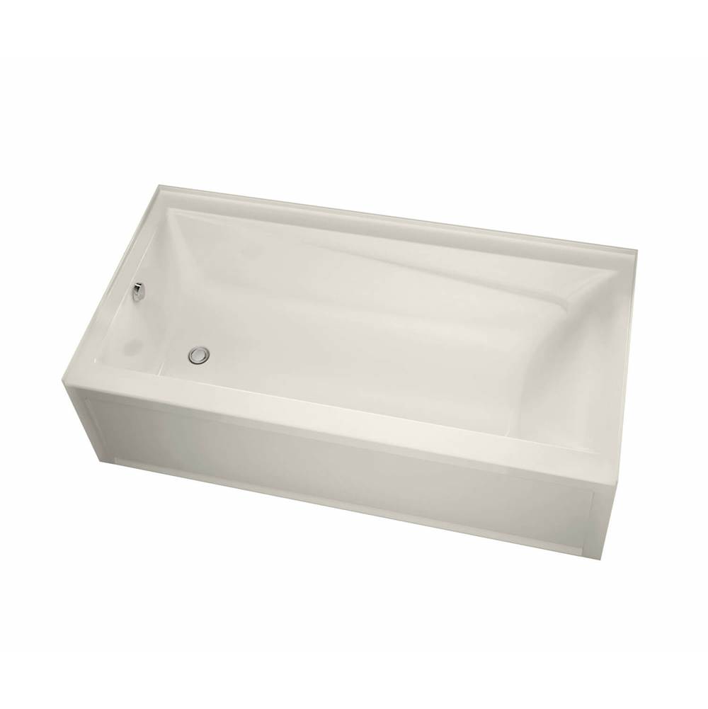 Maax Exhibit 6036 IFS Acrylic Alcove Right-Hand Drain Aeroeffect Bathtub in Biscuit