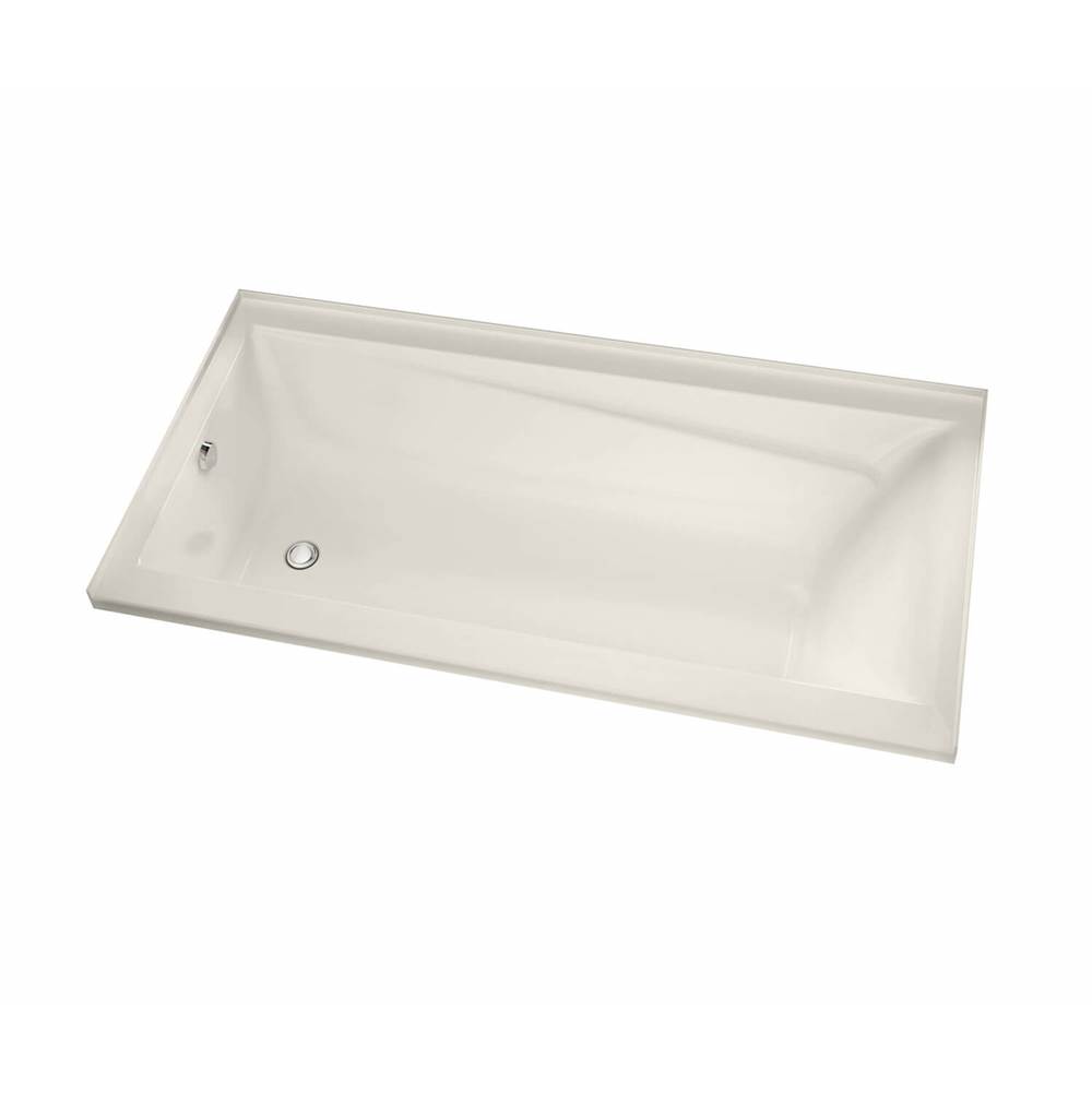 Maax Exhibit 7242 IF Acrylic Alcove Right-Hand Drain Whirlpool Bathtub in Biscuit