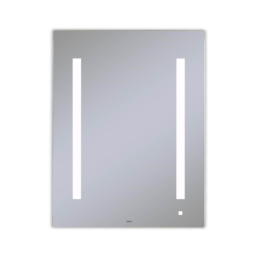 Robern AiO Lighted Mirror, 24'' x 30'' x 1-1/2'', LUM Lighting, 4000K Temperature (Cool Light), Dimmable, OM Audio, USB Charging Ports
