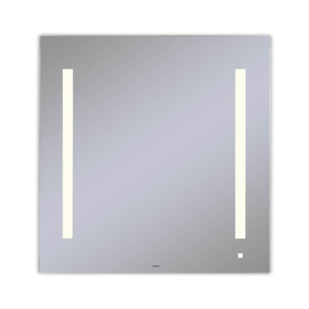 Robern AiO Lighted Mirror, 30'' x 30'' x 1-1/2'', LUM Lighting, 2700K Temperature (Warm Light), Dimmable, USB Charging Ports