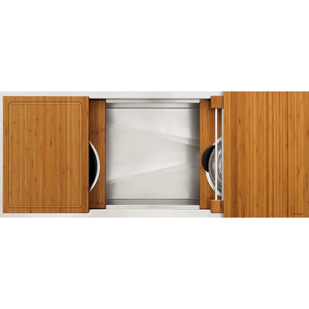 The Galley Ideal Workstation 4S with Five Tool Culinary Kit in Natural Golden Bamboo