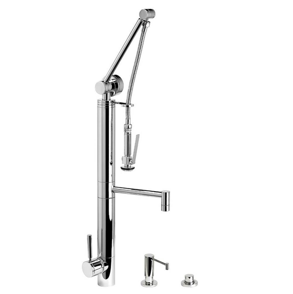 Waterstone Waterstone Contemporary Gantry Pulldown Faucet - Straight Spout - 3pc. Suite