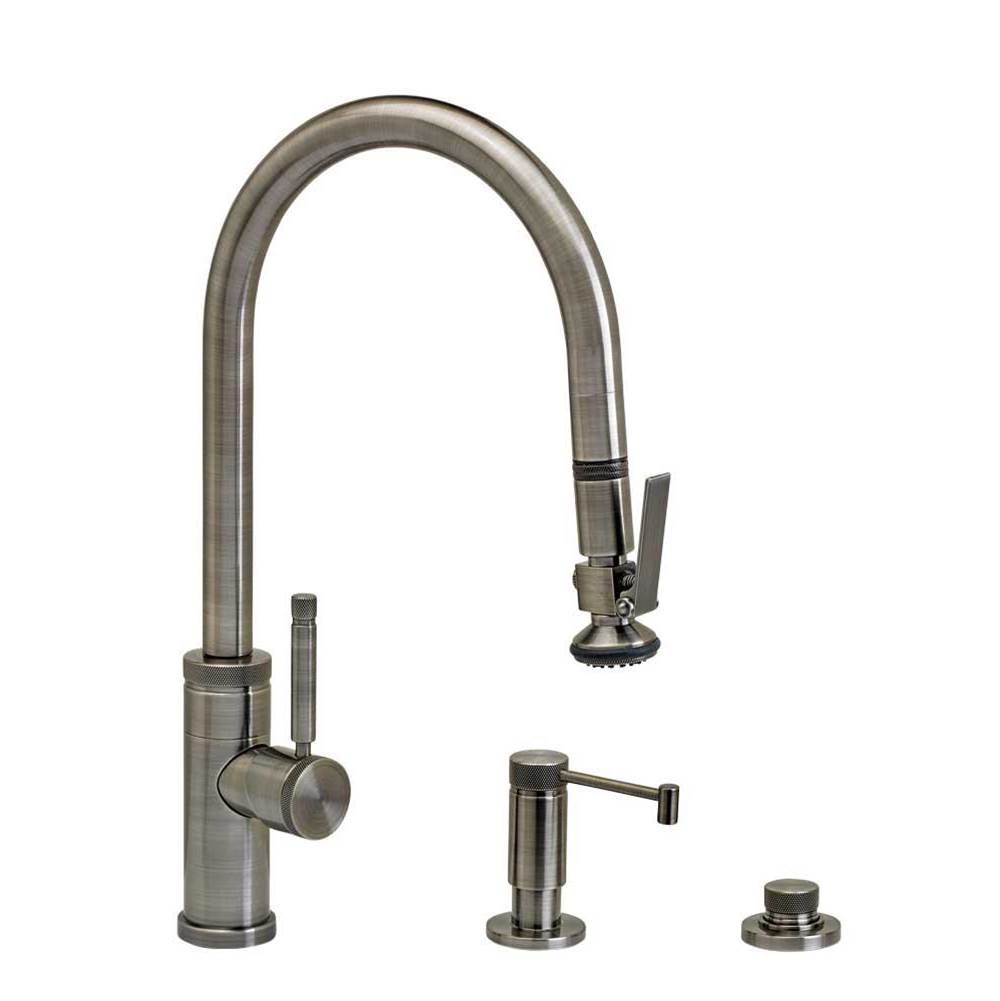 Waterstone Waterstone Industrial PLP Pulldown Faucet - Lever Sprayer - Angled Spout - 3pc. Suite